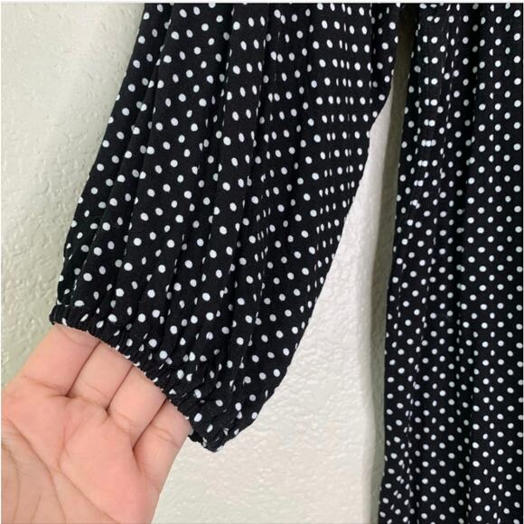 Michael Kors polka dot scoop neck peasant blouse size extra small - Picture 3 of 7